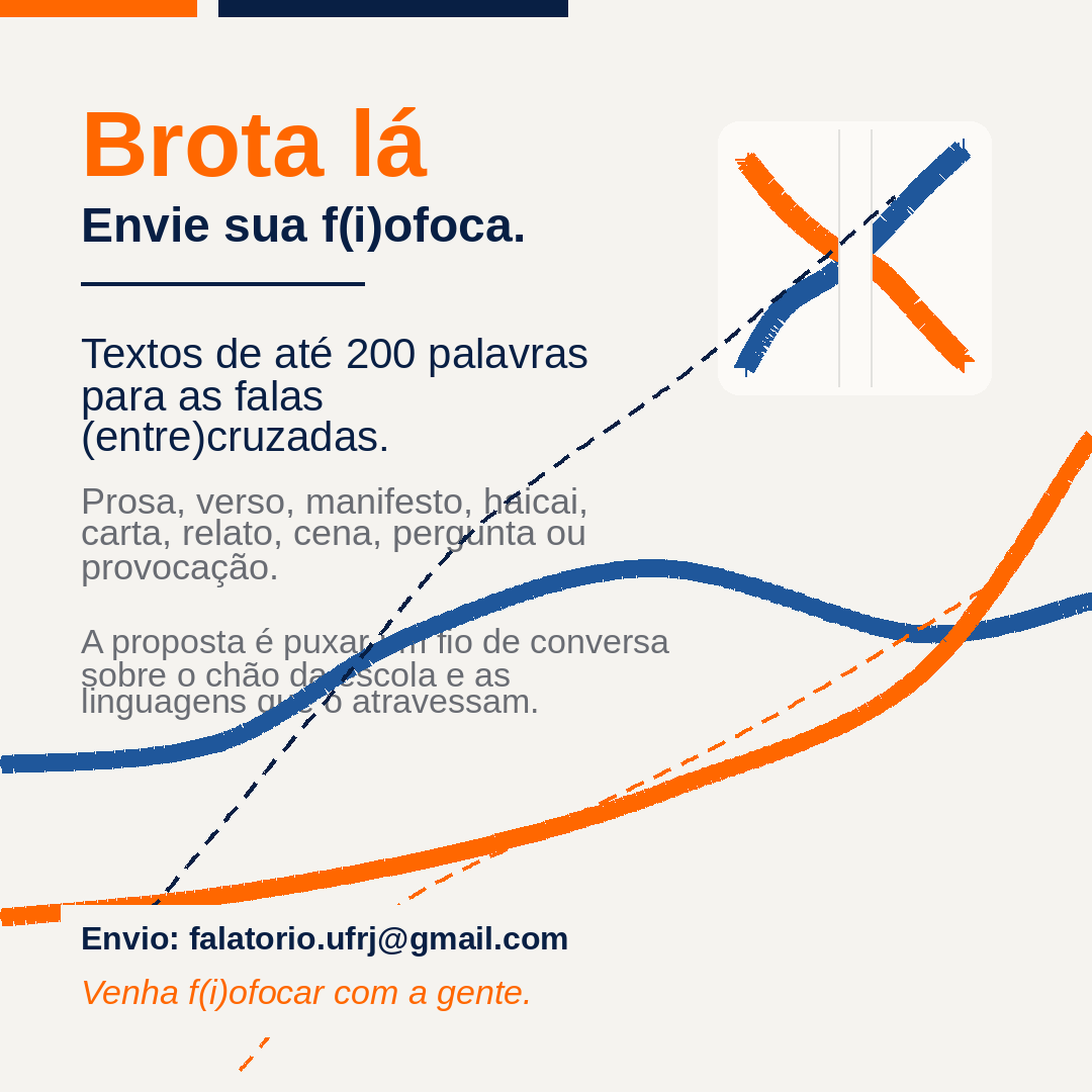 Card de chamada: Brota lá. Envie sua f(i)ofoca.
